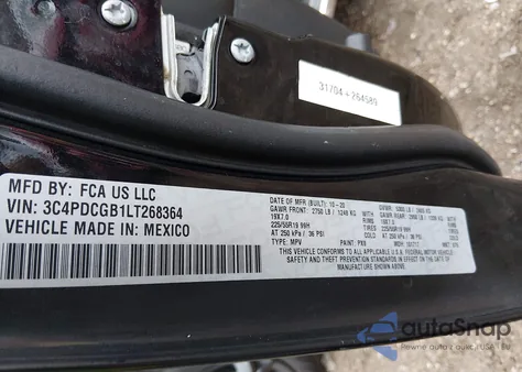 2020 Dodge Journey Crossroad from USA, damaged, VIN 3C4PDCGB1LT268364